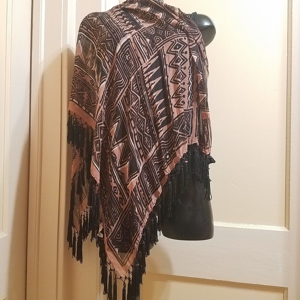 Zazou Sheer Tribal Print Wrap
